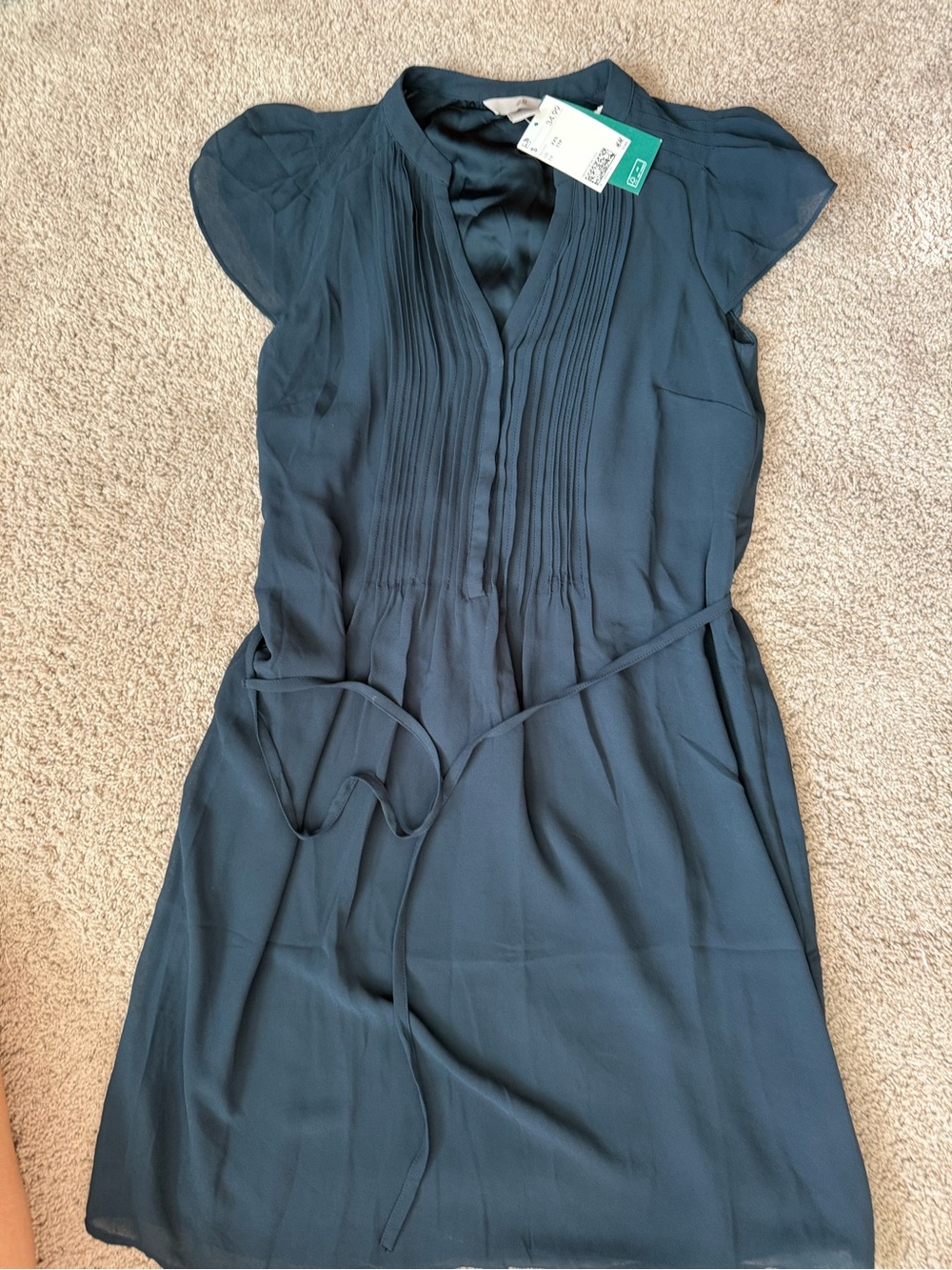 H&M Women’s Pleated Tie-Waist Dress XXS
